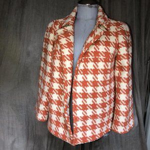 J. Crew Pumpkin Spice Houndstooth wool beautiful!! FIRM